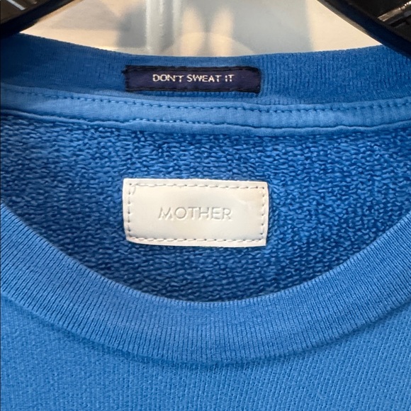 MOTHER The Drop Square Crewneck Sweatshirt blue rainbow letters XS - Picture 3 of 7